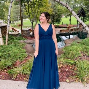 Navy blue bridesmaids dress